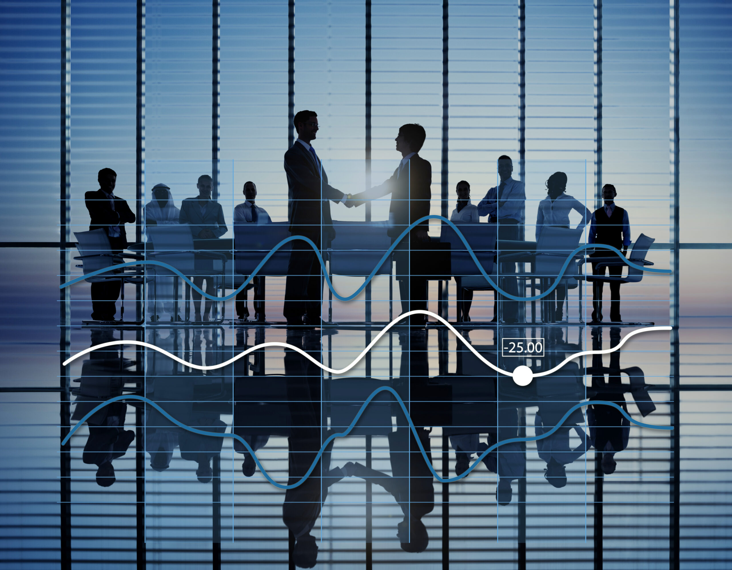 Two Businessmen Having Together with theri Colleagues Business growth